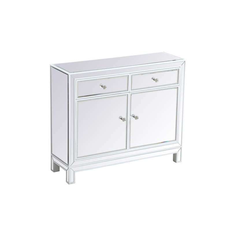 Commode en bois massif et manufacturé à 2 tiroirs Latasha , Blanc