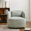 Fauteuil pivotant rembourré en lin avec repose-pieds-1350640581