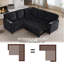 Canapé en L avec canapé-lit, canapé-lit avec siège de rangement, canapé-lit modulaire à 5 places avec port USB, canapé-lit modulaire pour salon, appartement
