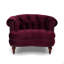 Fauteuil d'appoint capitonné, velours bourgogne-969915526