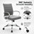 Mulkey Ribbed Faux Leather Mid-Back Office Chair, Mid Century Ergonomic Executive Desk Chair-1852818426