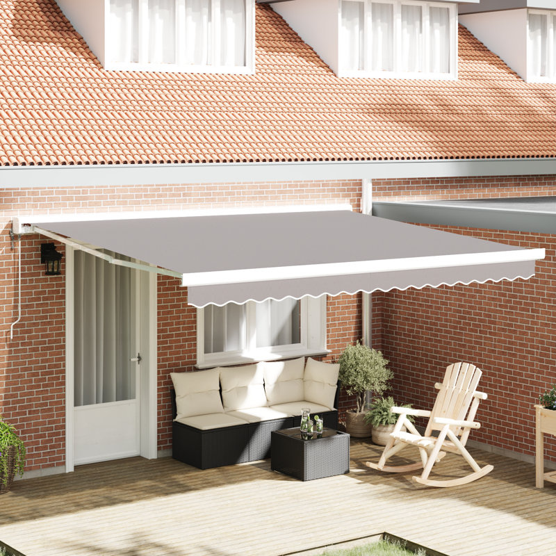  Modern Awning Replacement Fabric, 381 cm W x 293 cm D, Light Grey