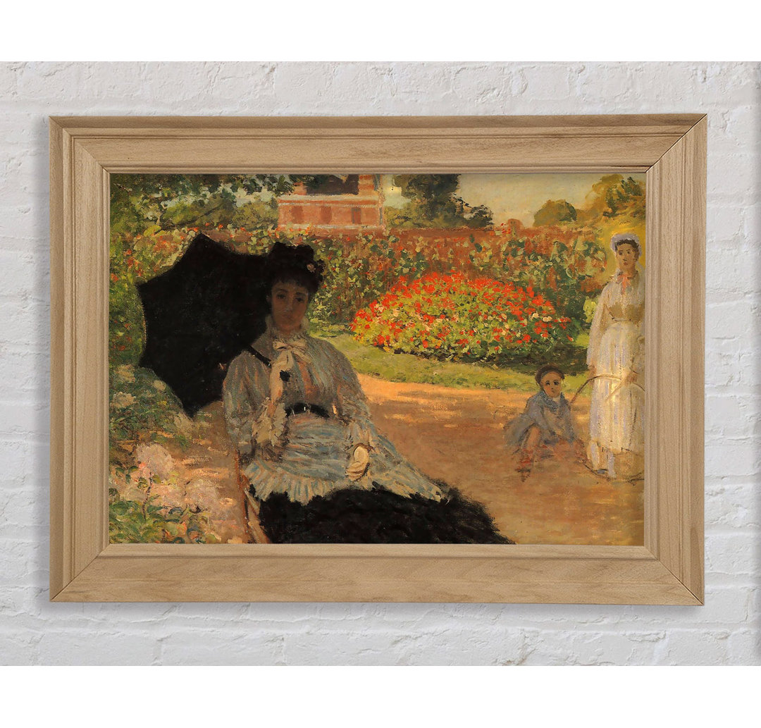 Monet Camille im Garten mit Jean und seinem Kindermädchen - Einzelne Bilderrahmen Kunstdrucke