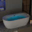 Baignoire autoportante de luxe 71 "avec bulles d'air et massage par jet d'eau, éclairage d'ambiance à DEL, baignoire en acrylique, baignoire surdimensionnée pour salle de bain moderne