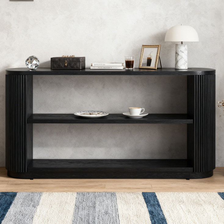 Modern Entryway Console Table, Black