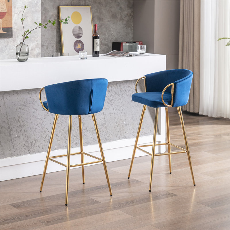 Reichen Bar & Counter Stool, Blue, Counter Stool (26.77'' Seat Height)