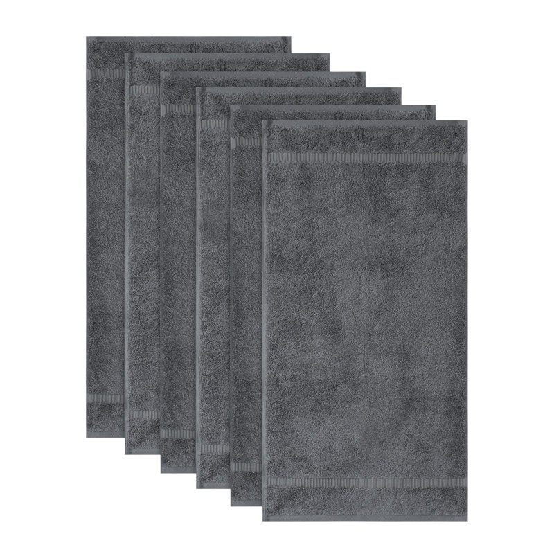 Antalya 4 Piece Turkish Cotton Hand Towel Set, Gray