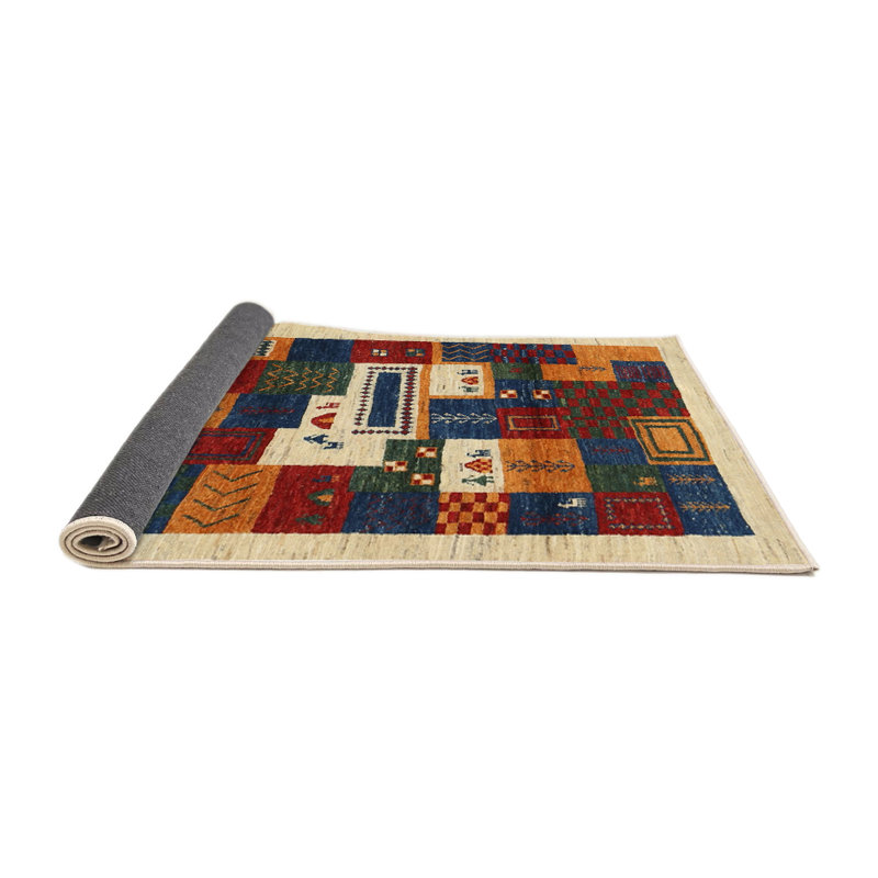 Tapis beige/brun/gris contemporain, Rond 5 pi