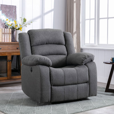 37.1" Wide Modern and Super Soft Overstuffed Power Standard Recliner with Padded Armrest by Latitude Run