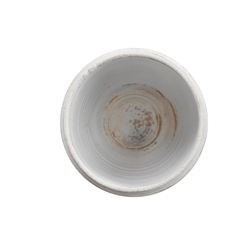 WHITE CERAMIC POT, 33cm H x 34cm W x 34cm D