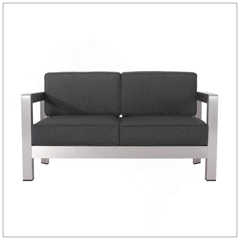 Luxurious Outdoor Loveseat With Durable Construction And Easy Assembly For Summer Relaxation, Black