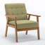 Fauteuil rembourré en bois massif de style nordique-1788609013