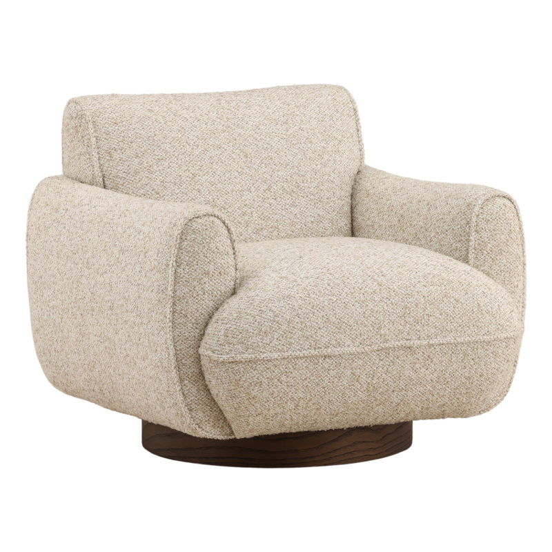 Ercilia Swivel Chair Oatmeal, Beige Fabric