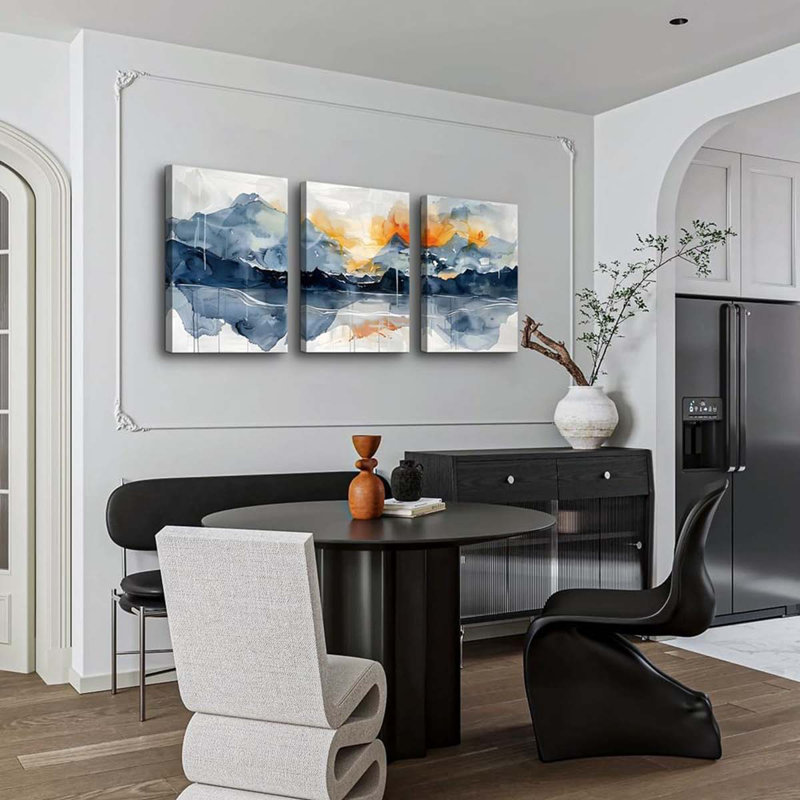 60*40,Living Room Wall Art 3 Piece Mountain Landscapes Wall Paintings Artwork Canvas Wall Decor.