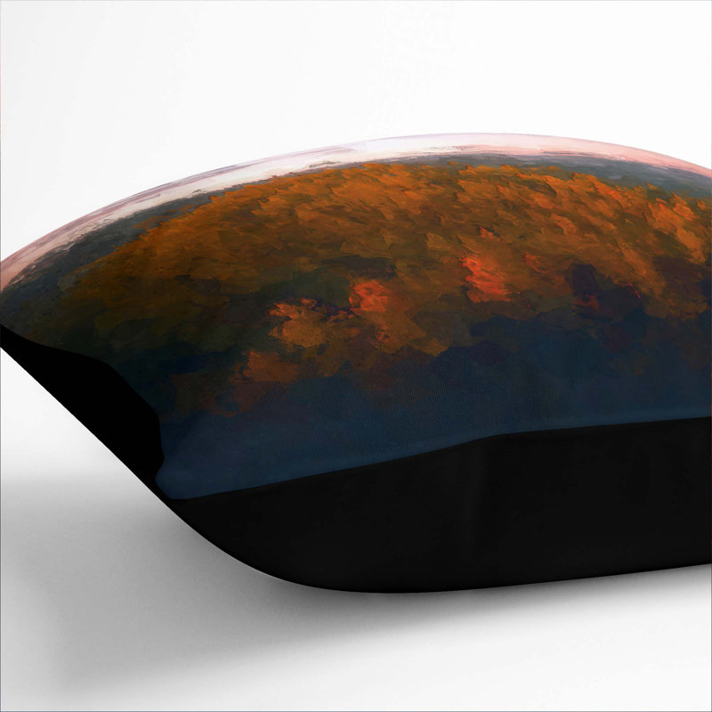 Sunset over an Autumn Forest Cushion with Filling, Black, 55cm H x 55cm W x 20cm D