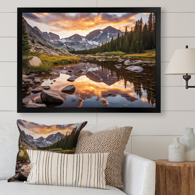 Colorado Mountain Senerity III - Colorado, art mural, H 30 po x l 40 po, Impression encadrée, Noir