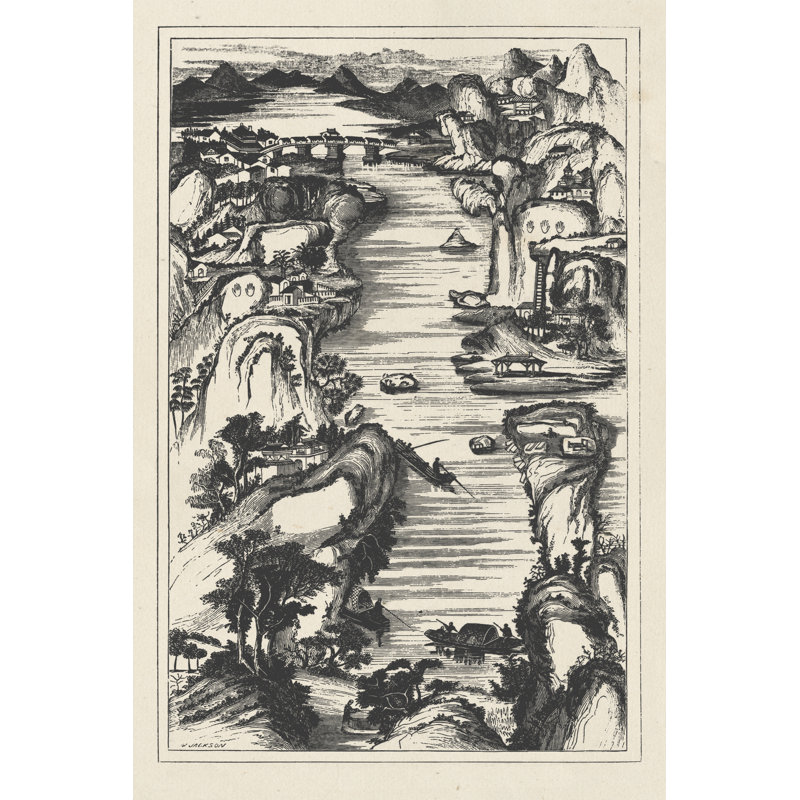 Chinese Bird's-Eye View In Grey II by Vision Studio - Wrapped Canvas Art Prints, 46cm H x 30cm W
