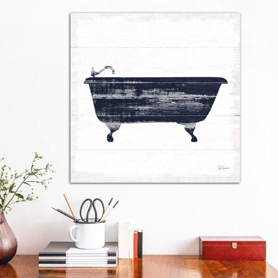 «Shiplap Bath I Navy» par Sue Schlabach - impression