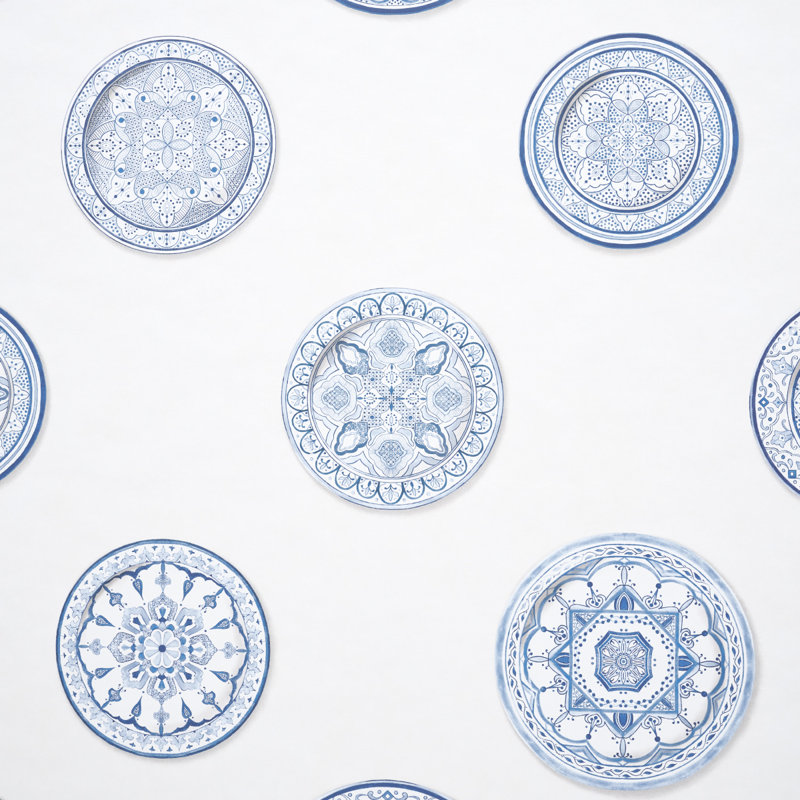 Schumacher x Mark D. Sikes Montecito Porcelain Wallpaper