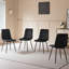 4 - Person Dining Set - Nordic Round Dining Table Set With 4 Upholstered Chairs - Metal Legs-1306766782