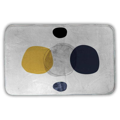 Spheres Bath Mat with Non-Slip Backing - Quick Dry Memory Foam Bathroom Rug - Absorbent - Modern Plush Spa-Style - Machine Washable