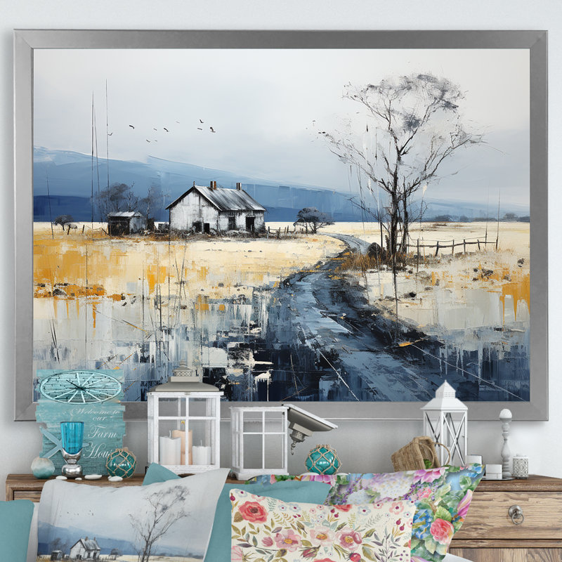 Farmstead Elegance Countryside III, Cadre simple argenté, H 16 po x l 32 po x P 1 po