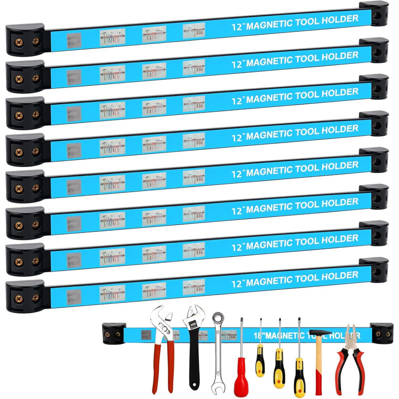 8 Pcs 12'' Magnetic Tool Holder Strip