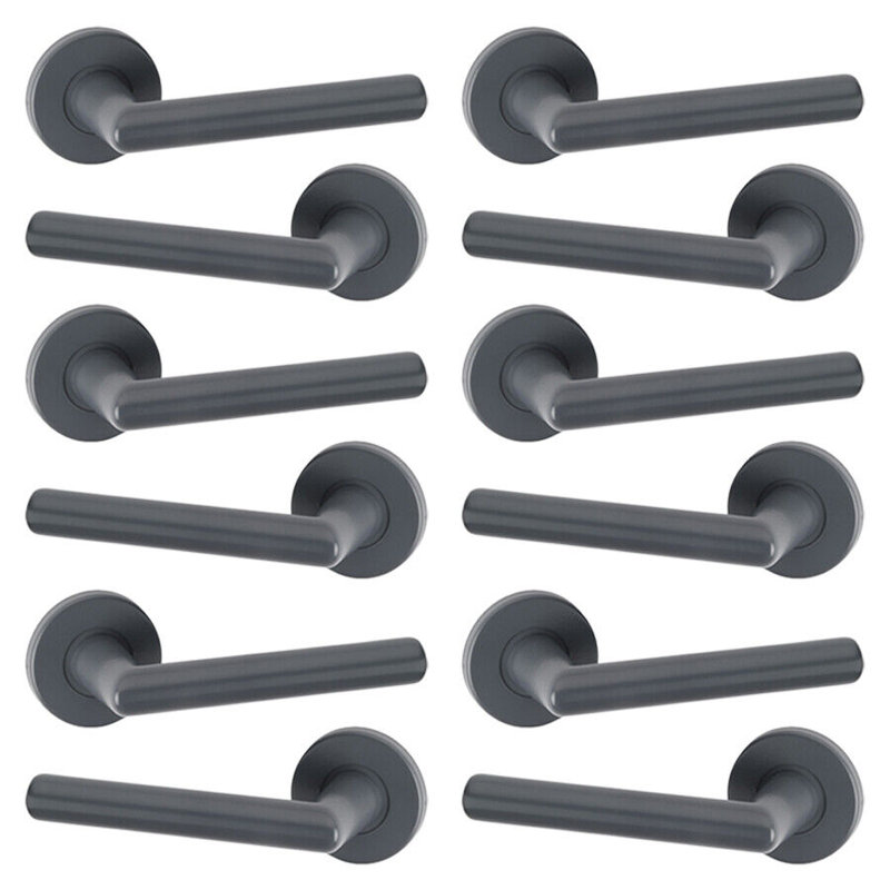 6x Urfic Salisbury Metal Lever Latch Door Handles Set Rose Internal, External