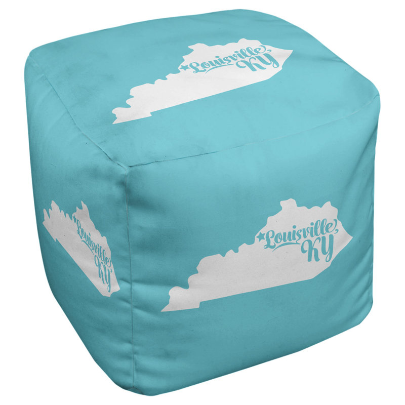 Repose-pieds cube kentucky Louisville, Bleu sarcelle
