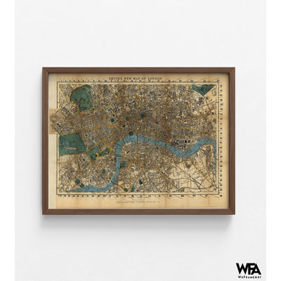 «London England 1860» par Vintage Cartes, affiche de l'Angleterre, décor de carte de vieille ville, impression d'affiche de Londres, carte de ville du Royaume-Uni, décor de studio de carte ancienne européenne