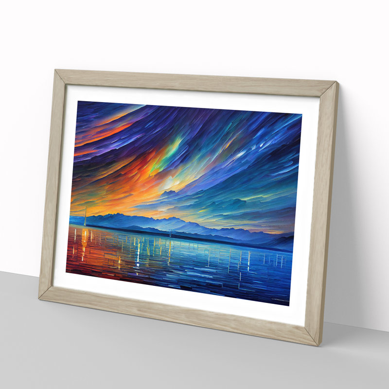 Special Aurora Borealis Vol.5 Abstract - Framed Print, 25cm H x 34cm W x 2cm D, Oak