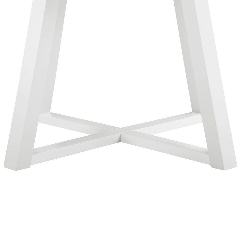 Contemporary Round Dining Table, Trestle Base