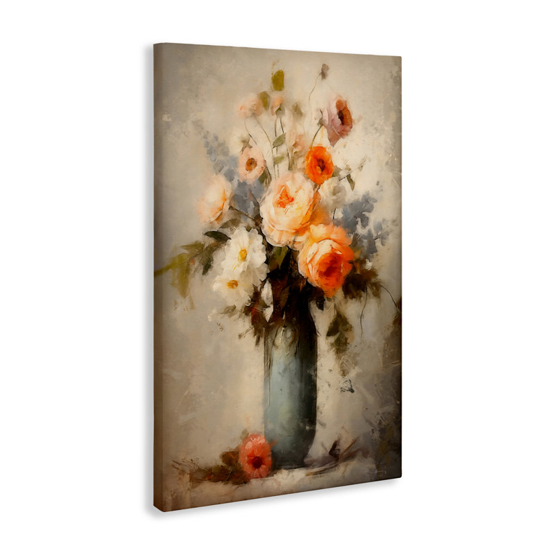 Toile à motif floral romantique, design par LSR Creative Studio, H 36 po x l 24 po