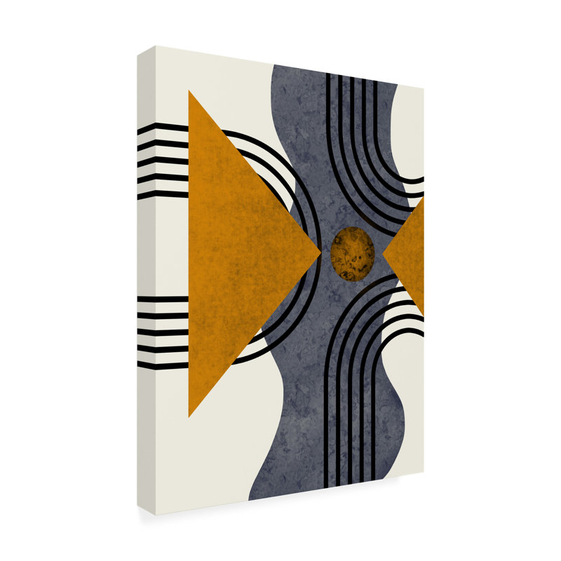 «Little Dean», art texturé sur toile Mid Century Composition 3, H 18 po x l 24 po