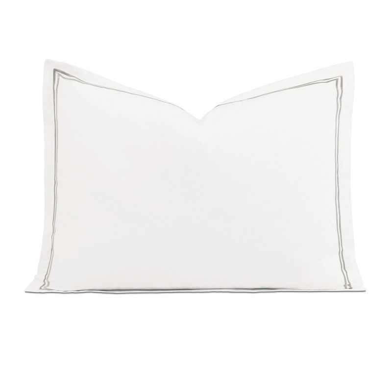 Enzo 100% Cotton Pillow Sham, White/Dove, Standard