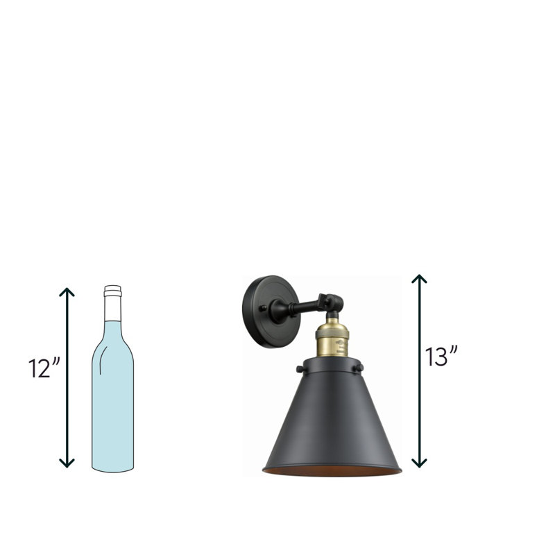 Applique murale à bras 1 lumière Estella, Noir mat, Noir mat, Ampoule DEL 6 watts Vinage