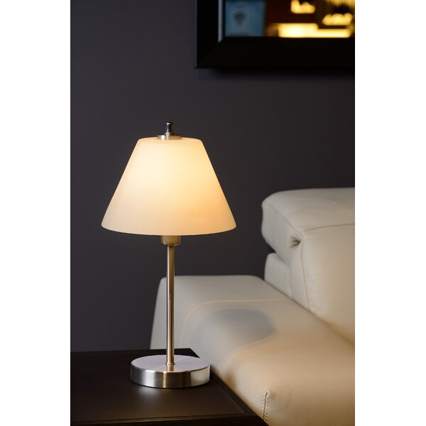 ZMH Nachttischlampe touch dimmbar Tischlampe USB - Vintage Tischleuchte mit  Ladefunktion Schreibtischlampe mit Stoffschirm E27 warmweiß Licht