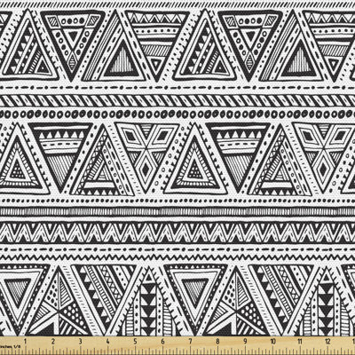 Chavy Monochrome Zentangle Triangles Multi-Purpose Fabric