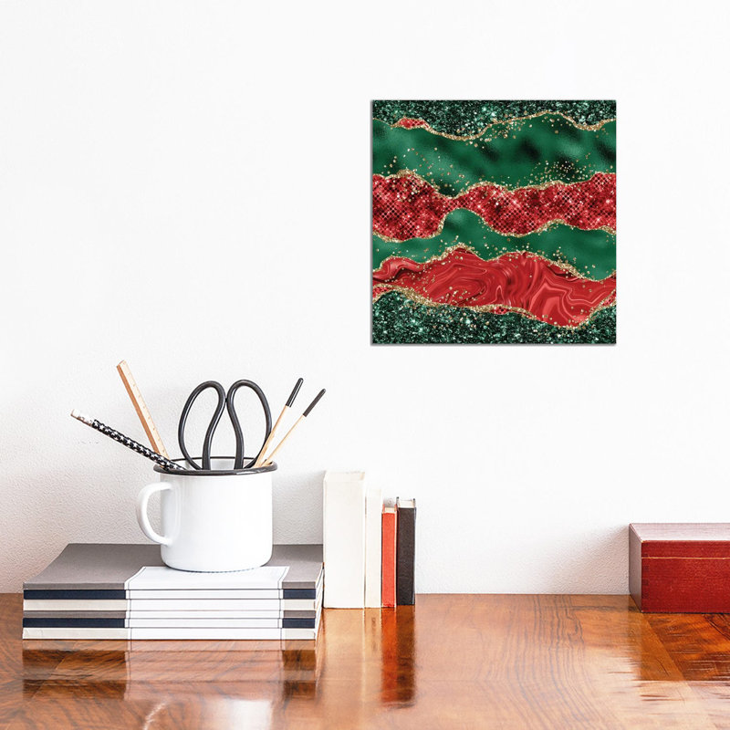«Christmas Glitter Agate Texture VI», reproduction d'art sur toile tendue