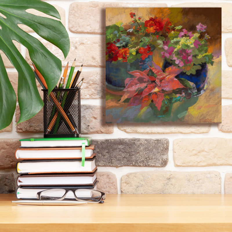 «Trois Rouges» par Christine Debrosky, art mural sur toile, H 12 po x l 12 po x P 0,75 po