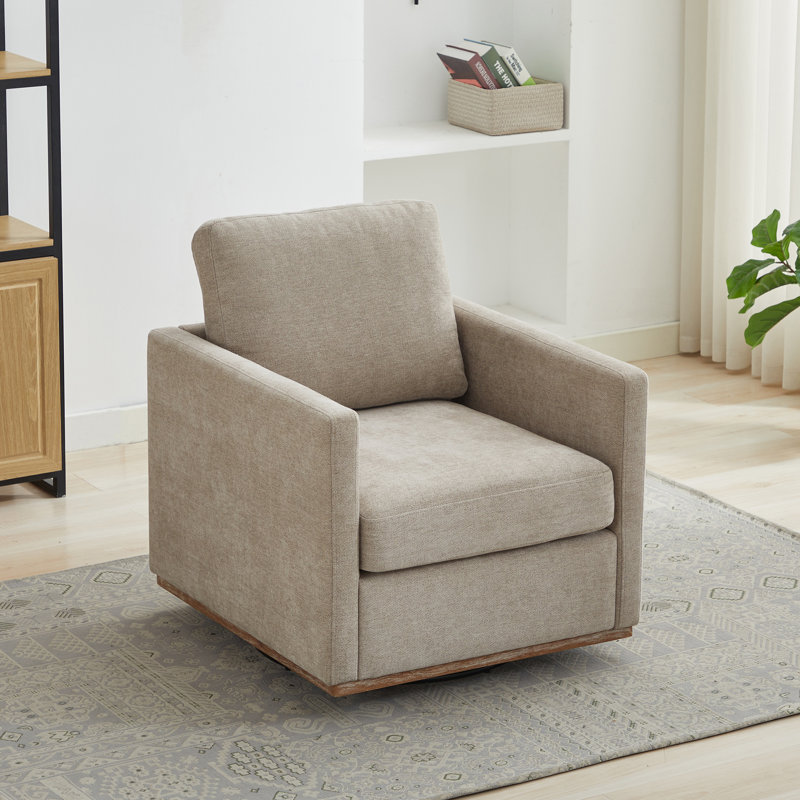 Chaise d'appoint rembourrée en chenille 30,7 po Chensilen, Taupe