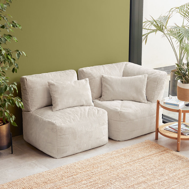 Corduroy Bean Bag Set, Cream