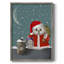 «Christmas Santa Owl», reproduction encadrée - bois massif-46917089