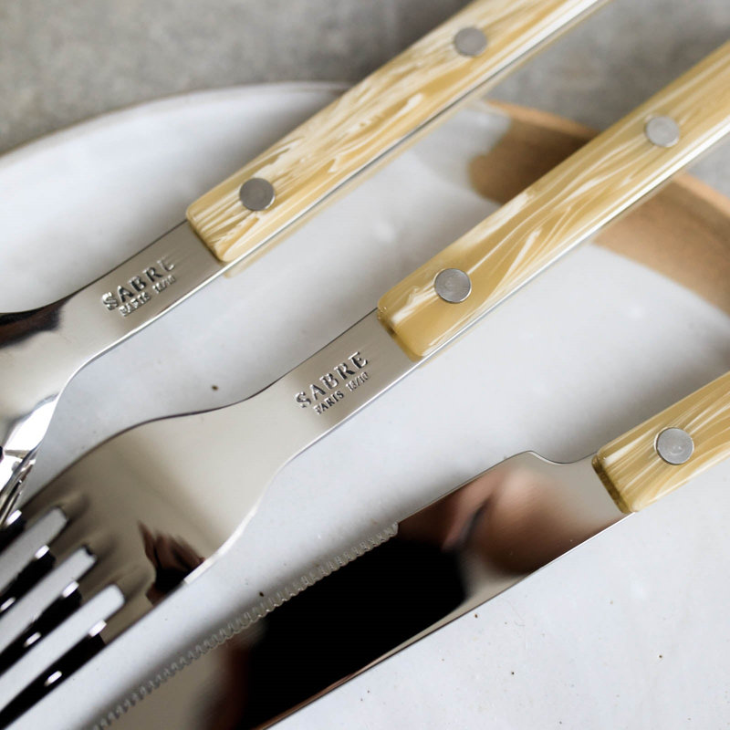 Bistrot Horn 4 - Piece Stainless Steel Flatware Set - Service for 1