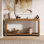Console de 63 pouces en bois massif, canapé de 63 po avec tablette de rangement à 2 niveaux, brun rustique