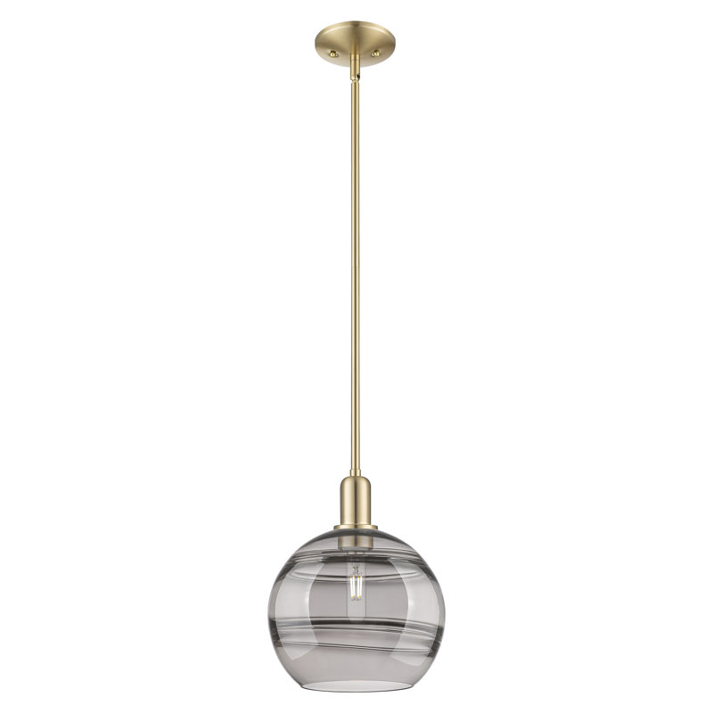 Arcadia - Amariyon - Mini-luminaire suspendu avec tige 10 po 1 lumière, H 12,25 po x l 10 po x P 10 po, Bronze champagne