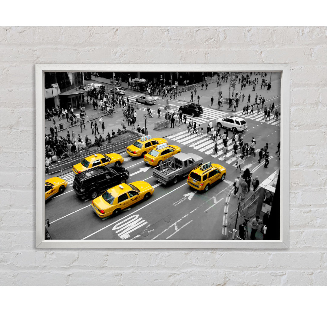 Yellow Cabs New York City - Einzelne Bilderrahmen Kunstdrucke auf Leinwand