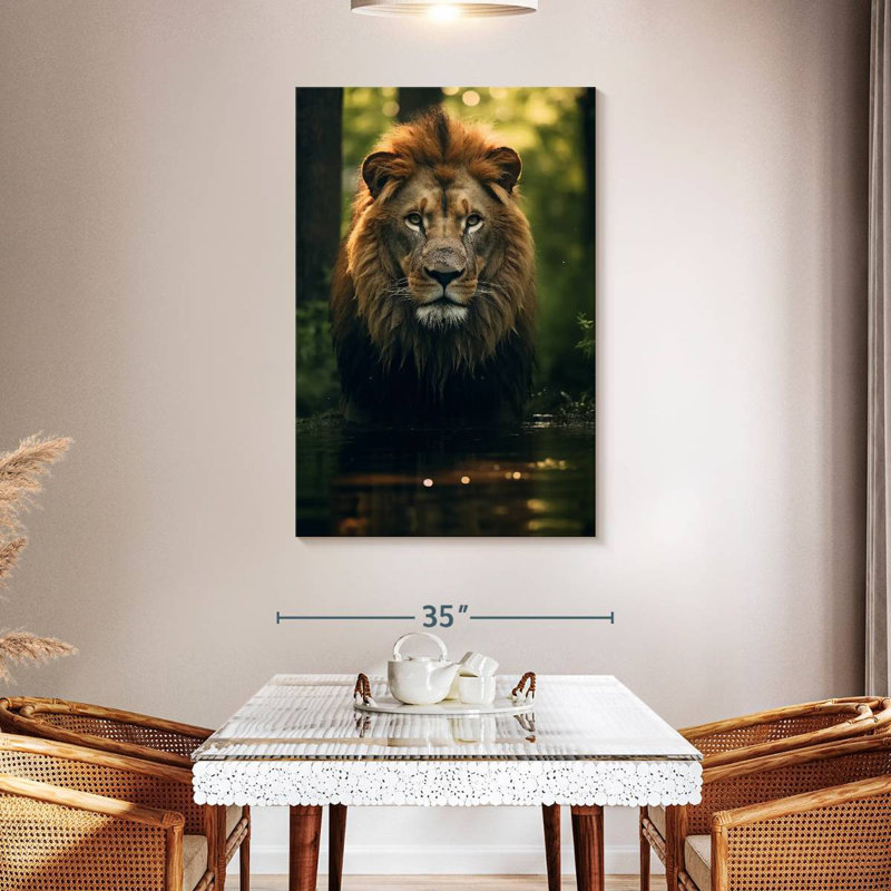 Brampt Lion In Water, 48" H x 32" W