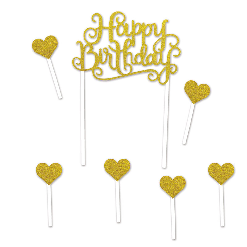 Happy Birthday Cake Topper, Multicolore