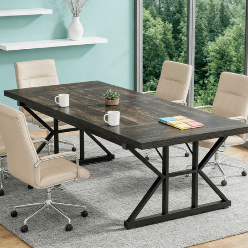 Table de conférence Table de réunion Mobilier de bureau professionnel Design moderne bois métal